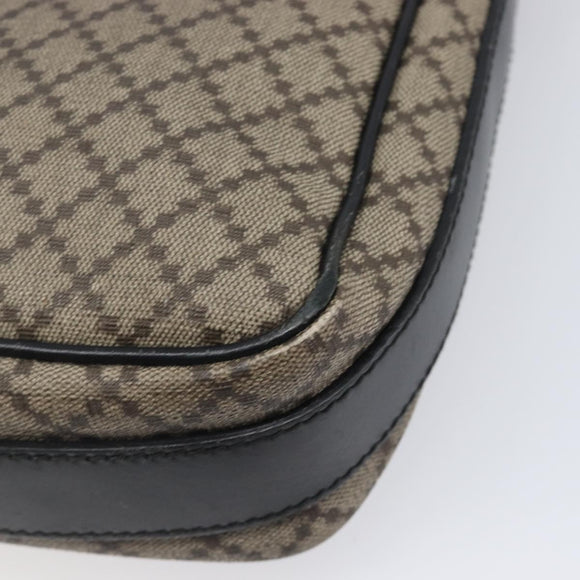 GUCCI Diamante Shoulder Bag Canvas Leather Brown Silver 295679 Auth ka6042