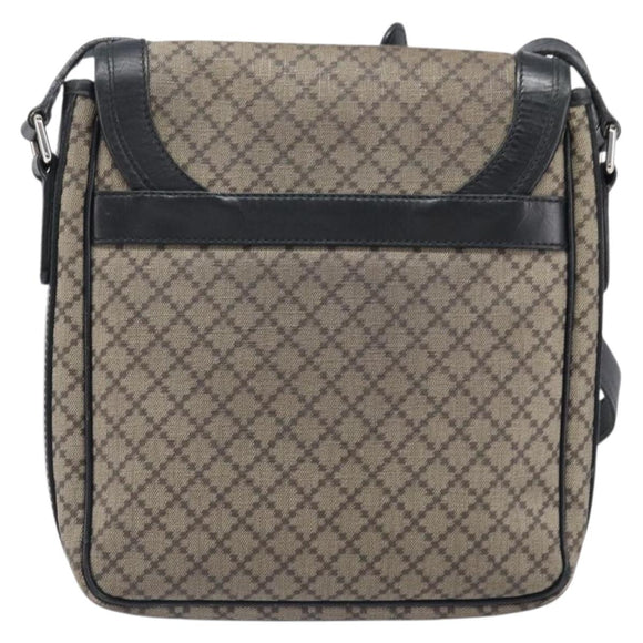 GUCCI Diamante Shoulder Bag Canvas Leather Brown Silver 295679 Auth ka6042
