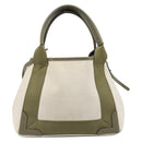 BALENCIAGA Navy Cabas XS Hand Bag Leather 2way White Silver 390346 Auth ka6043A-3