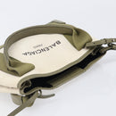 BALENCIAGA Navy Cabas XS Hand Bag Leather 2way White Silver 390346 Auth ka6043A-6