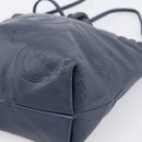 LOEWE Anagram Shoulder Bag Leather Navy Gold Auth ka6044A-9