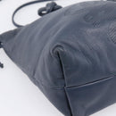 LOEWE Anagram Shoulder Bag Leather Navy Gold Auth ka6044A-14