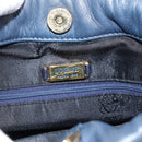 LOEWE Anagram Shoulder Bag Leather Navy Gold Auth ka6044A-10
