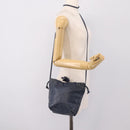LOEWE Anagram Shoulder Bag Leather Navy Gold Auth ka6044A-20