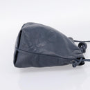 LOEWE Anagram Shoulder Bag Leather Navy Gold Auth ka6044A-4