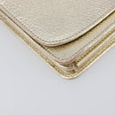 Miu Miu Chain Wallet Shoulder Bag Leather Gold Auth ka6046V-17