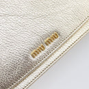 Miu Miu Chain Wallet Shoulder Bag Leather Gold Auth ka6046V-20