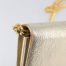 Miu Miu Chain Wallet Shoulder Bag Leather Gold Auth ka6046V-8