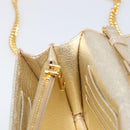 Miu Miu Chain Wallet Shoulder Bag Leather Gold Auth ka6046V-24