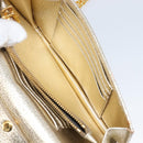 Miu Miu Chain Wallet Shoulder Bag Leather Gold Auth ka6046V-28