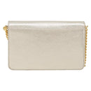 Miu Miu Chain Wallet Shoulder Bag Leather Gold Auth ka6046V-2