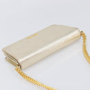 Miu Miu Chain Wallet Shoulder Bag Leather Gold Auth ka6046V-14