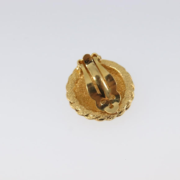 CHANEL Earring metal Gold Tone CC Auth ka6048