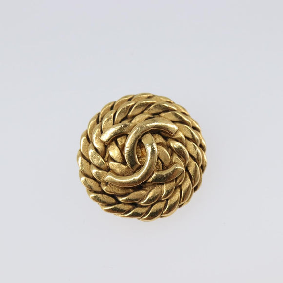 CHANEL Earring metal Gold Tone CC Auth ka6048