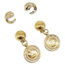 GIVENCHY Celine Earring metal 2 Set Gold Tone Auth ka6049-1