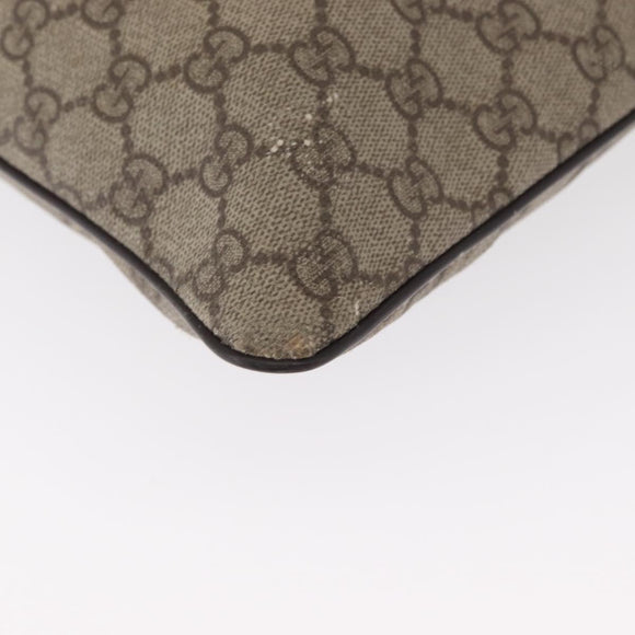 GUCCI GG Supreme Shoulder Bag PVC Beige Silver 141626 Auth ka605
