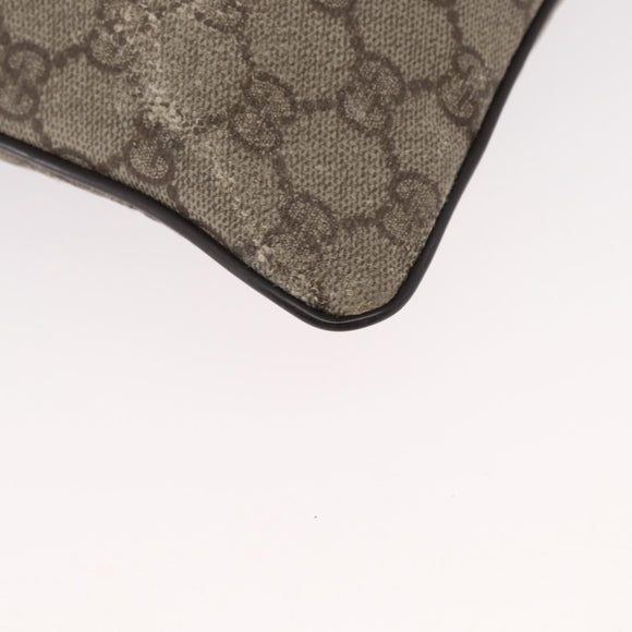 GUCCI GG Supreme Shoulder Bag PVC Beige Silver 141626 Auth ka605