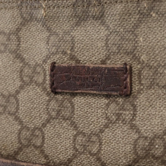 GUCCI GG Supreme Shoulder Bag PVC Beige Silver 141626 Auth ka605