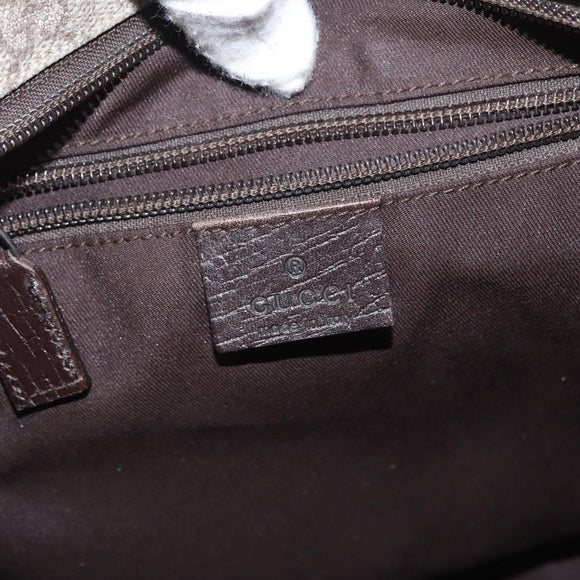 GUCCI GG Supreme Shoulder Bag PVC Beige Silver 141626 Auth ka605