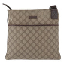 GUCCI GG Supreme Shoulder Bag PVC Beige Silver 141626 Auth ka605-2