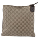 GUCCI GG Supreme Shoulder Bag PVC Beige Silver 141626 Auth ka605-3