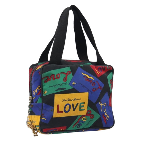 SAINT LAURENT Hand Bag Nylon Multicolor Gold Auth ka6053