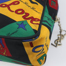 SAINT LAURENT Hand Bag Nylon Multicolor Gold Auth ka6053-12