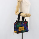 SAINT LAURENT Hand Bag Nylon Multicolor Gold Auth ka6053-21