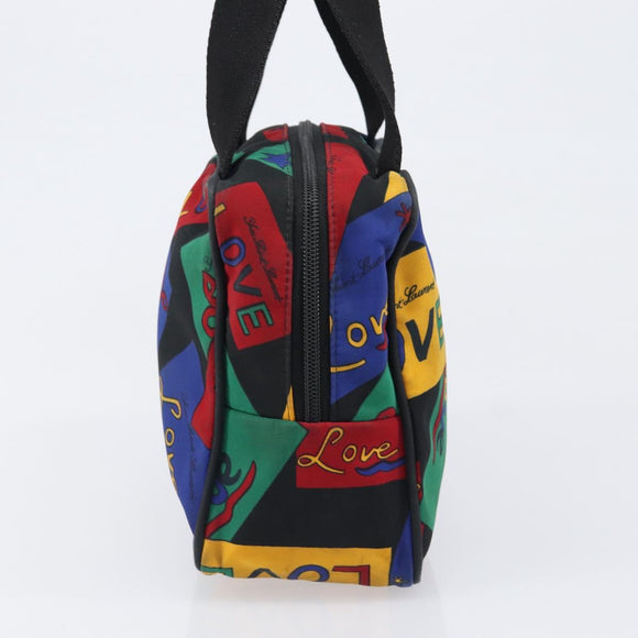 SAINT LAURENT Hand Bag Nylon Multicolor Gold Auth ka6053