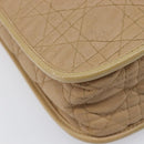 Christian Dior Lady Dior Canage Bag Coated Canvas Beige Gold Auth ka6054-14
