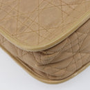 Christian Dior Lady Dior Canage Bag Coated Canvas Beige Gold Auth ka6054-16