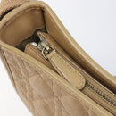 Christian Dior Lady Dior Canage Bag Coated Canvas Beige Gold Auth ka6054-10