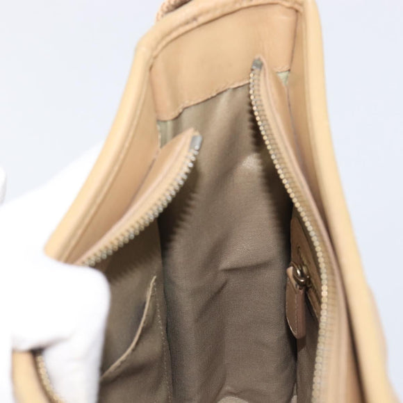 Christian Dior Lady Dior Canage Bag Coated Canvas Beige Gold Auth ka6054