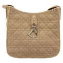 Christian Dior Lady Dior Canage Bag Coated Canvas Beige Gold Auth ka6054-13