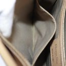 Christian Dior Lady Dior Canage Bag Coated Canvas Beige Gold Auth ka6054-23