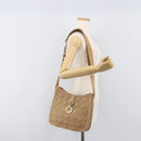 Christian Dior Lady Dior Canage Bag Coated Canvas Beige Gold Auth ka6054-24