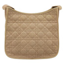 Christian Dior Lady Dior Canage Bag Coated Canvas Beige Gold Auth ka6054-2