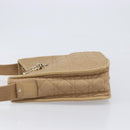 Christian Dior Lady Dior Canage Bag Coated Canvas Beige Gold Auth ka6054-4