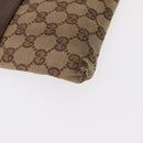 GUCCI GG Canvas Waist Bag Beige Silver 28566 Auth ka606-10