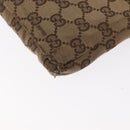 GUCCI GG Canvas Waist Bag Beige Silver 28566 Auth ka606-13