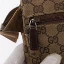 GUCCI GG Canvas Waist Bag Beige Silver 28566 Auth ka606-14
