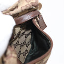 GUCCI GG Canvas Waist Bag Beige Silver 28566 Auth ka606-18