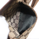 GUCCI GG Canvas Waist Bag Beige Silver 28566 Auth ka606-20