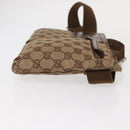 GUCCI GG Canvas Waist Bag Beige Silver 28566 Auth ka606-4