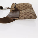 GUCCI GG Canvas Waist Bag Beige Silver 28566 Auth ka606-5