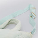 Miu Miu Hand Bag Pile 2way Light Blue Gold Tone Auth ka6060A-10