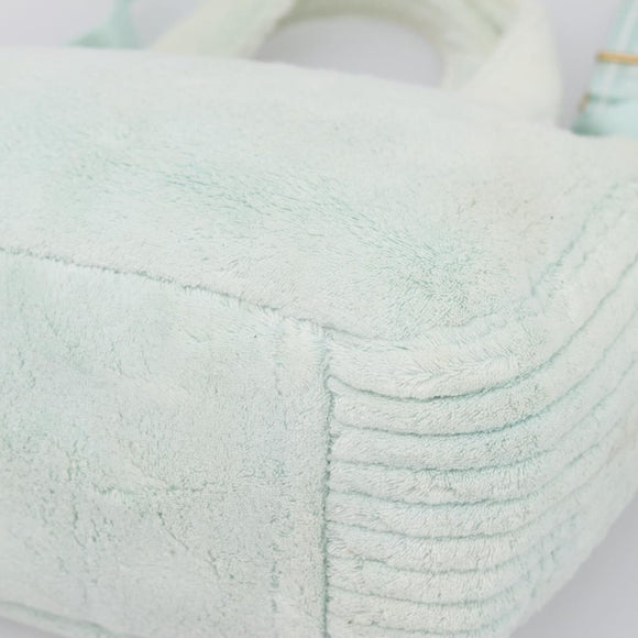 Miu Miu Hand Bag Pile 2way Light Blue Gold Tone Auth ka6060A