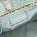 Miu Miu Hand Bag Pile 2way Light Blue Gold Tone Auth ka6060A-16