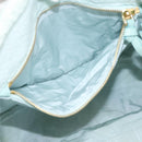 Miu Miu Hand Bag Pile 2way Light Blue Gold Tone Auth ka6060A-21