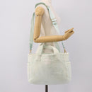 Miu Miu Hand Bag Pile 2way Light Blue Gold Tone Auth ka6060A-23